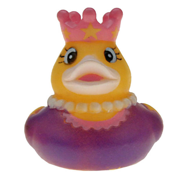 Rubber badeendje prinses - 3x - paars - badkamer fun artikelen - size 5 cm - kunststof - Badeendjes