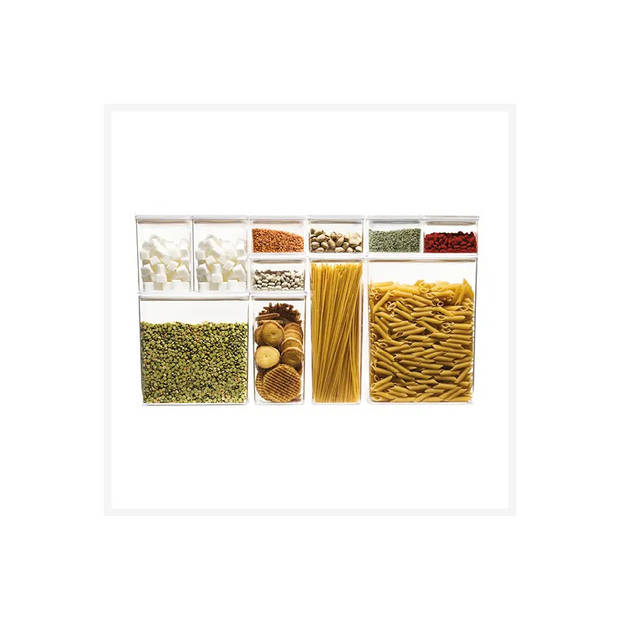 5Five Voorraadpot - keuken/voedsel - kunststof - 1500 ml - luchtdichte deksel - transparant - Voorraadpot