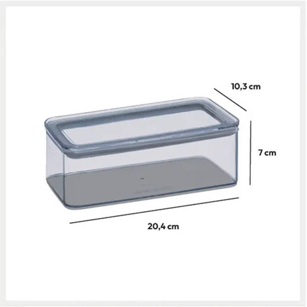 5Five Voorraadpot - keuken/voedsel - kunststof - 1000 ml - luchtdichte deksel - transparant - Voorraadpot