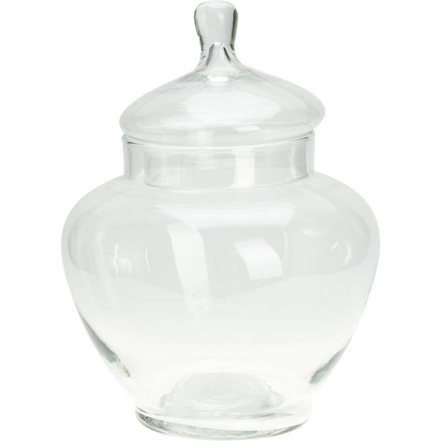 Excellent Houseware Snoeppot/voorraadpot Sweets - 5000 ml - glas - luchtdichte deksel - D21 x H28 cm - Voorraadpot