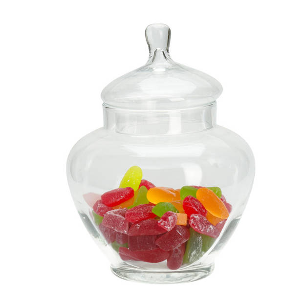 Excellent Houseware Snoeppot/voorraadpot Sweets - 5000 ml - glas - luchtdichte deksel - D21 x H28 cm - Voorraadpot