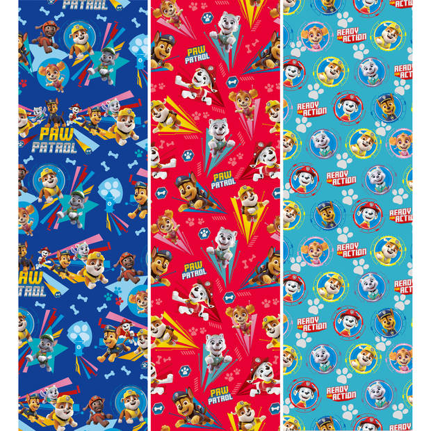 Paw Patrol thema Inpakpapier/cadeaupapier - 6x rollen - feest/verjaardag - 200 x 70 cm - papier - Cadeaupapier