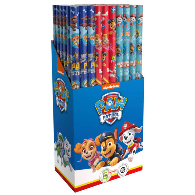 Paw Patrol thema Inpakpapier/cadeaupapier - 6x rollen - feest/verjaardag - 200 x 70 cm - papier - Cadeaupapier