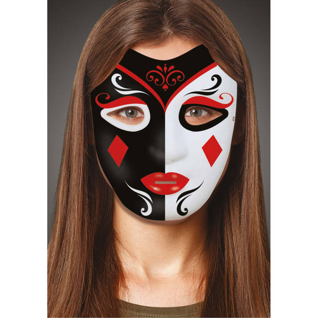 Fiestas Guirca Grimeer masker - wit - kunststof - zelf beschilderen - gezichtsmaskers - Verkleedmaskers