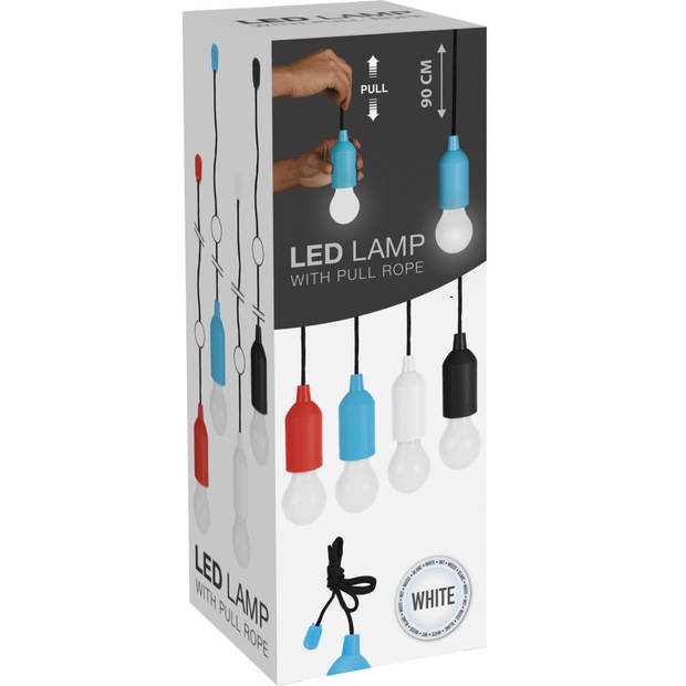 Treklamp LED licht - kunststof - blauw - 15 cm - met koord van 90 cm - Hanglampen