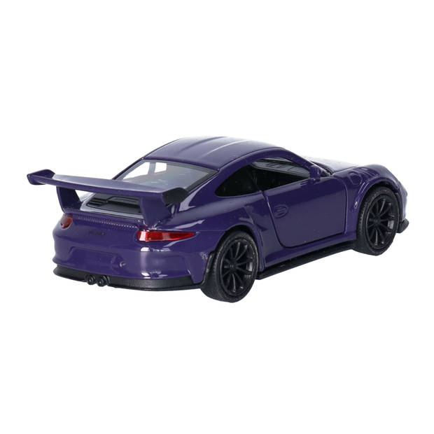 Welly Speelgoed Porsche auto - paars - die-cast metaal - 11 cm - Model 911 GT3 RS - Speelgoed auto's