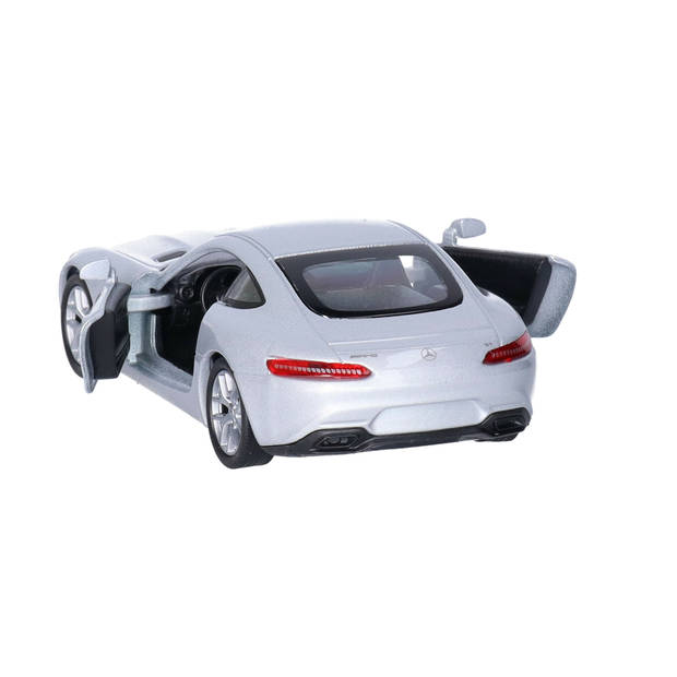 Welly Speelgoed Mercedes Benz auto - zilver - die-cast metaal - 11 cm - Model AMG GT - Speelgoed auto's