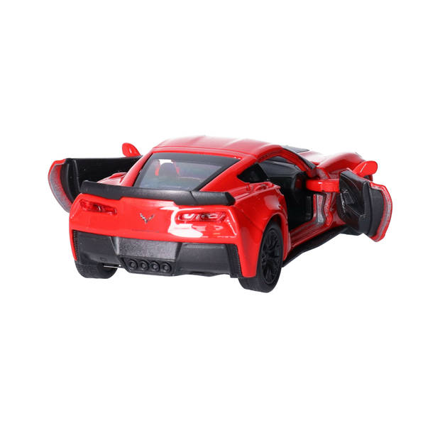 Welly Speelgoed Chevrolet auto - rood - die-cast metaal - 11 cm - Model Corvette - Speelgoed auto's