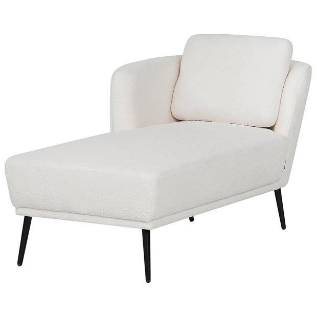 Beliani ARTHEZE - Chaise longue-Wit-Bouclé