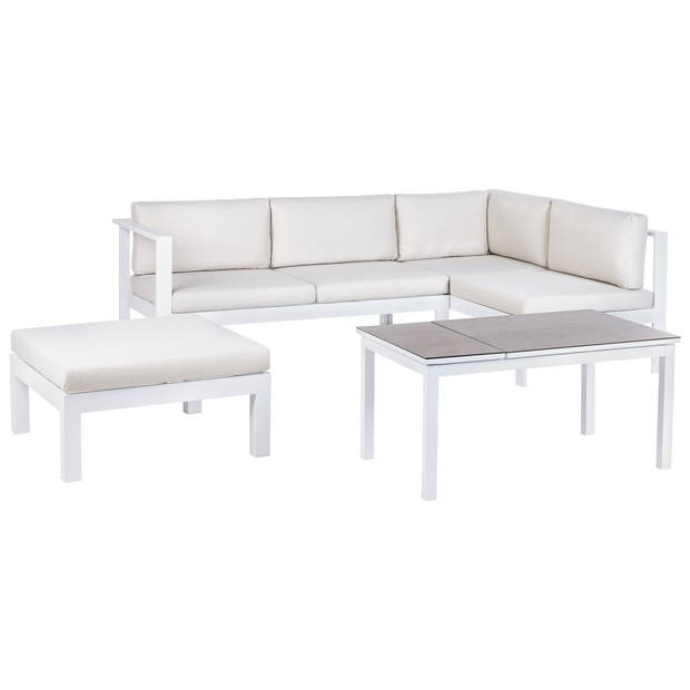 Beliani MESSINA - Loungeset-Wit-Aluminium