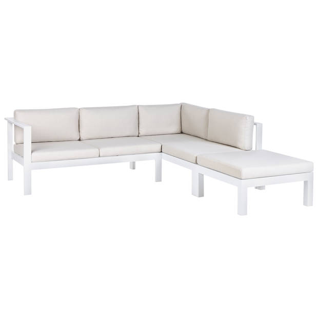 Beliani MESSINA - Loungeset-Wit-Aluminium