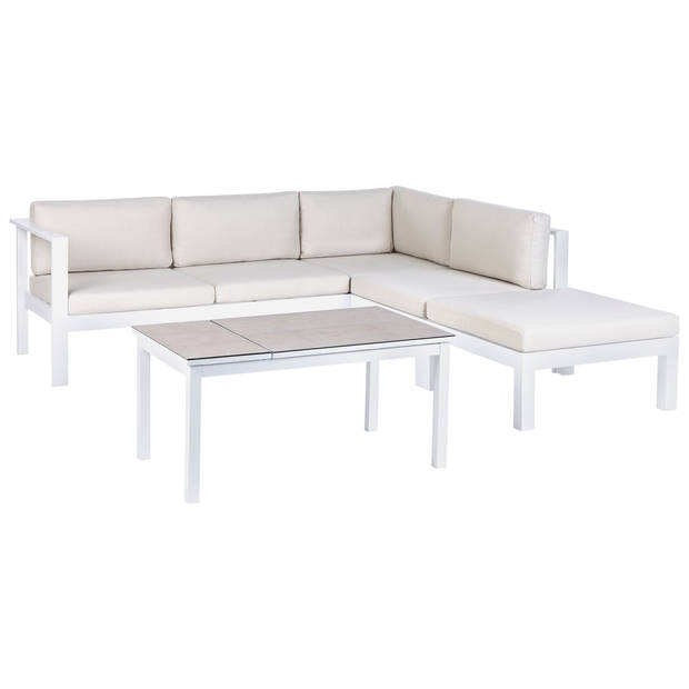 Beliani MESSINA - Loungeset-Wit-Aluminium