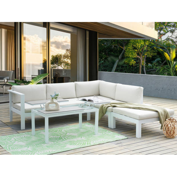 Beliani MESSINA - Loungeset-Wit-Aluminium