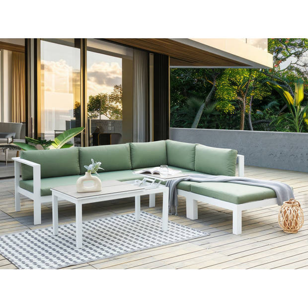 Beliani MESSINA - Loungeset-Groen-Aluminium