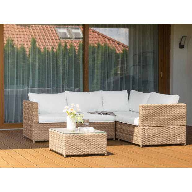 Beliani AVOLA - Loungeset-Wit-PE rotan