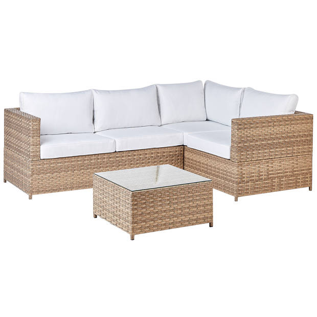 Beliani AVOLA - Loungeset-Wit-PE rotan