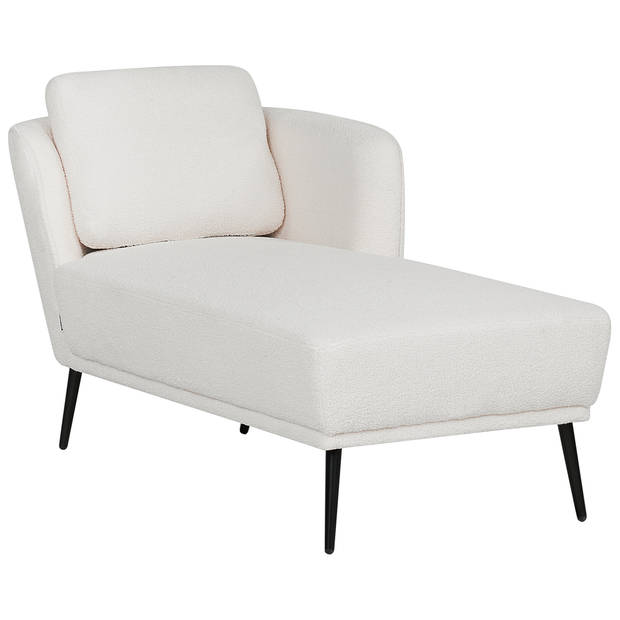 Beliani ARTHEZE - Chaise longue-Wit-Bouclé