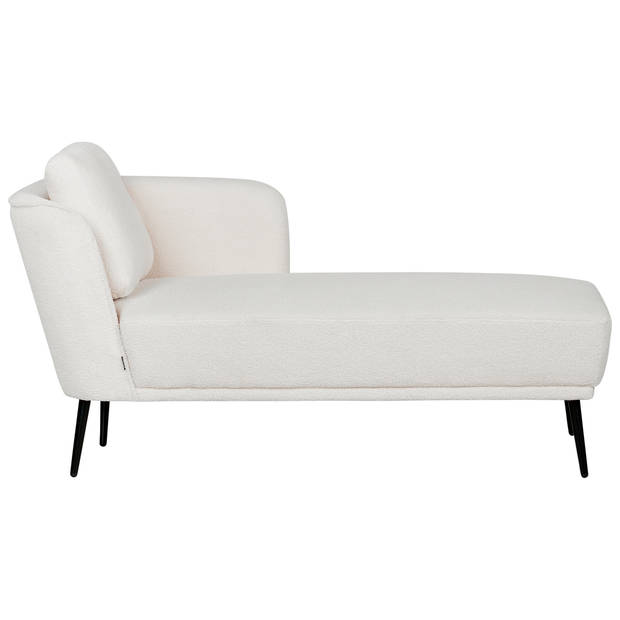 Beliani ARTHEZE - Chaise longue-Wit-Bouclé