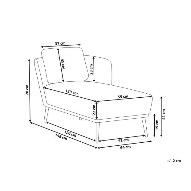 Beliani ARTHEZE - Chaise longue-Wit-Bouclé