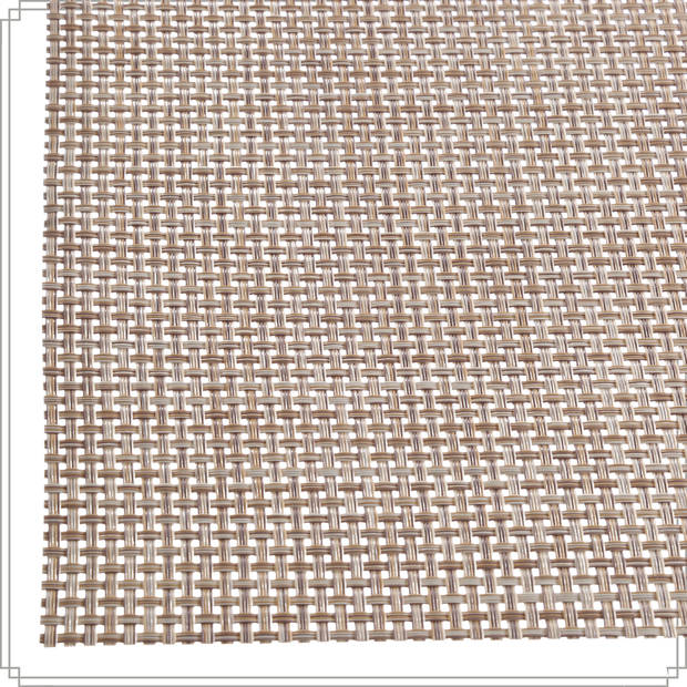 OTIX Placemats - Set van 6 - Kunststof - Rechthoekig - Beige - Onderleggers - 50x35cm