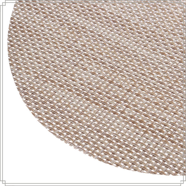 OTIX Placemats - Set van 6 - Kunststof - Ovaal - Beige - Onderleggers - 48x35cm