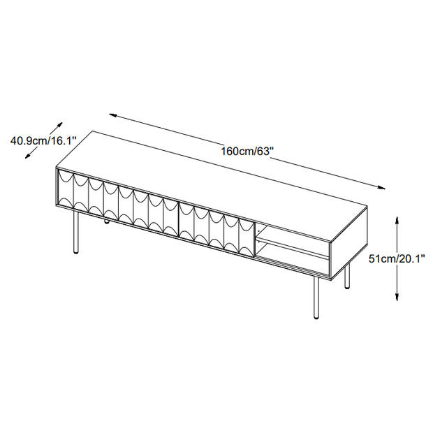 Magnus eiken tv-meubel - 160 cm - espresso