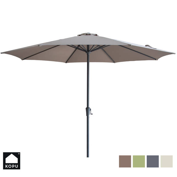 Kopu® Madrid 350 cm Grote Parasol Rond met Beschermhoes - Taupe