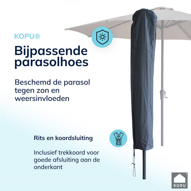 Kopu® Madrid 350 cm Grote Parasol Rond met Beschermhoes - Taupe