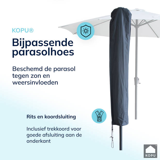 Kopu® Madrid 350 cm Grote Parasol Rond met Beschermhoes - Creme