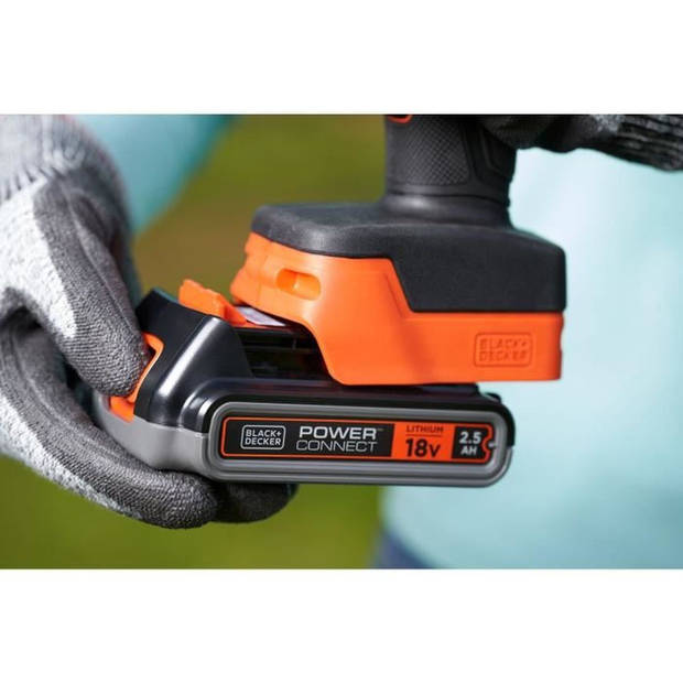 BLACK+DECKER snoeischaar - 18V 2Ah Lithium accu - Snoeicapaciteit 25mm - Veiligheidstrekker