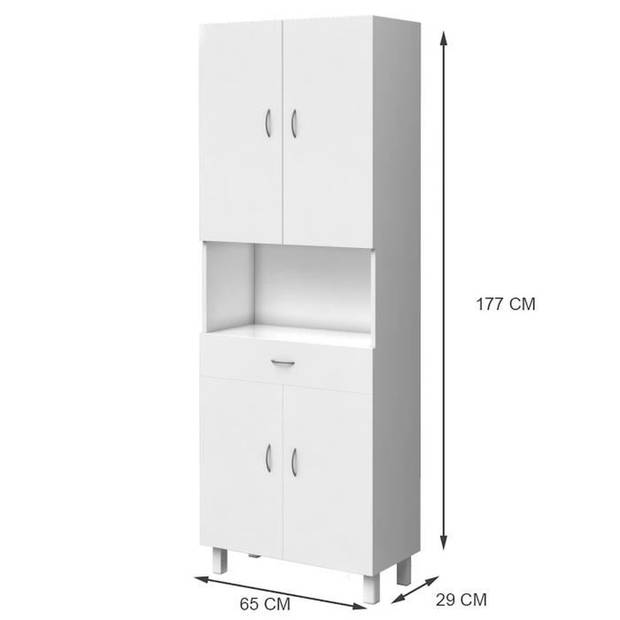 ESSENTIAL - 4 deuren badkamerzuil - Wit L 65 cm