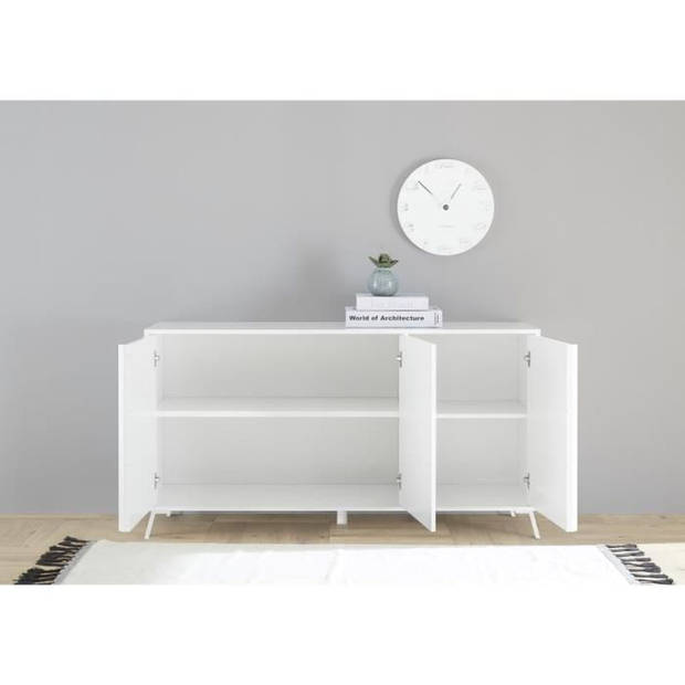 Citizen Buffet - White Laked White Decor - 3 deuren - L 156 x D 40 x H 84 cm