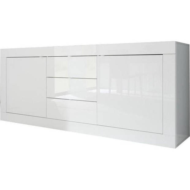 Basico buffet 2 deuren 3 witte gelakte witte laden - L210XP42XH85.8 cm