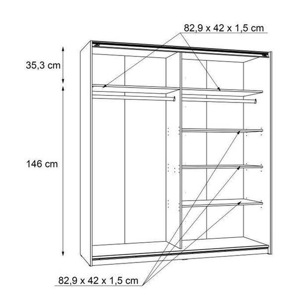 FINLANDEK ULOS garderobe in eigentijdse stijl wit - L 170,3 cm