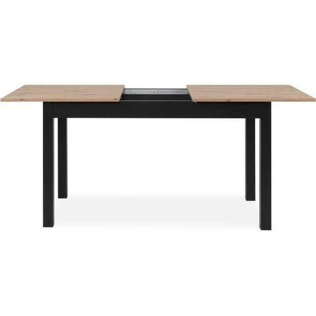 Uitschuifbare tafel Coburg + 1 verlenging 40 cm - industriële stijl - Chene Artisan/noir- 10 mensen - L 137-177 x H 76,5