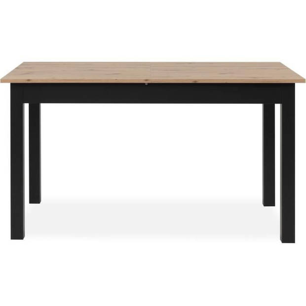 Uitschuifbare tafel Coburg + 1 verlenging 40 cm - industriële stijl - Chene Artisan/noir- 10 mensen - L 137-177 x H 76,5