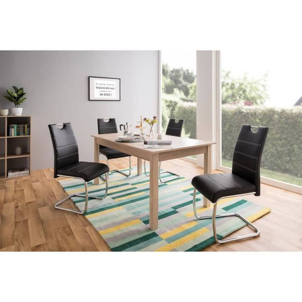 COBURG Uitschuifbare eettafel van 6 tot 10 personen Klassiek eiken decor - L 137-177 xl 80 cm