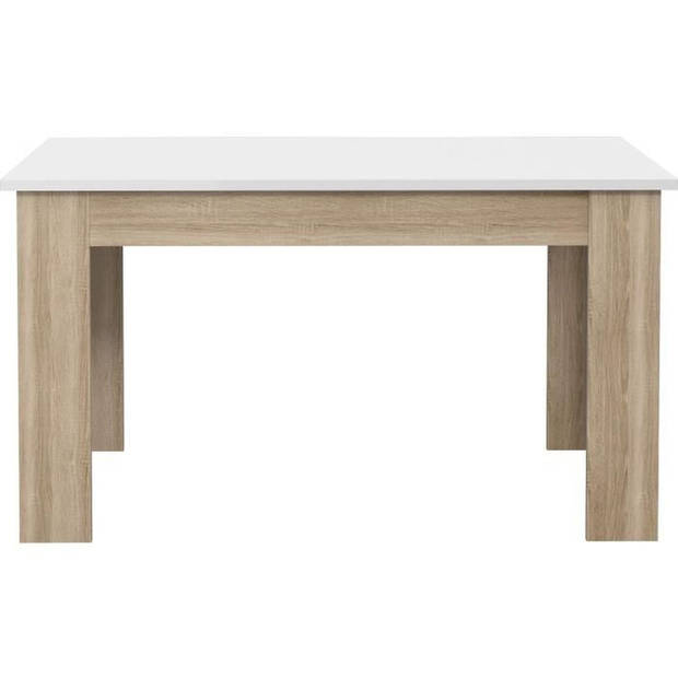 PILVI Eettafel - Wit en sonoma eiken - L 140 x I90 x H 75 cm