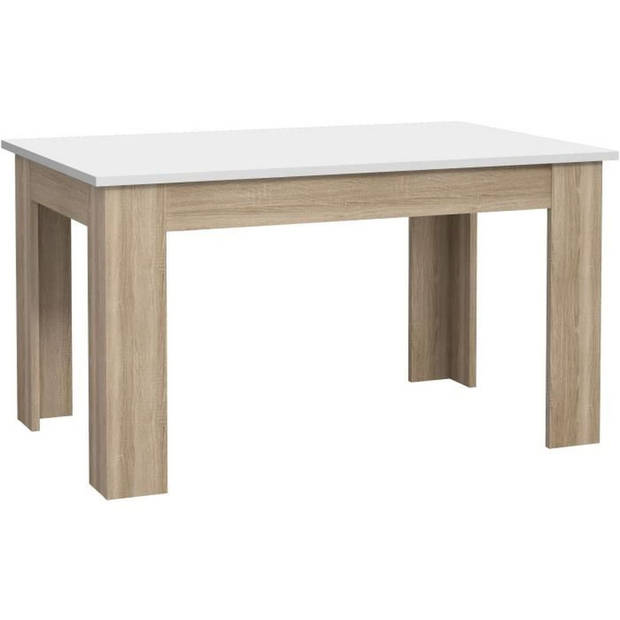 PILVI Eettafel - Wit en sonoma eiken - L 140 x I90 x H 75 cm