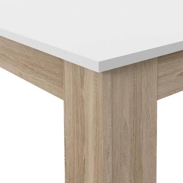 PILVI Eettafel - Wit en sonoma eiken - L 140 x I90 x H 75 cm