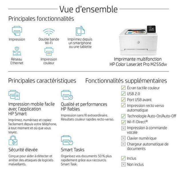 HP Color LaserJet Pro M255dw Snelle duplex laserprint in kleur Wifi