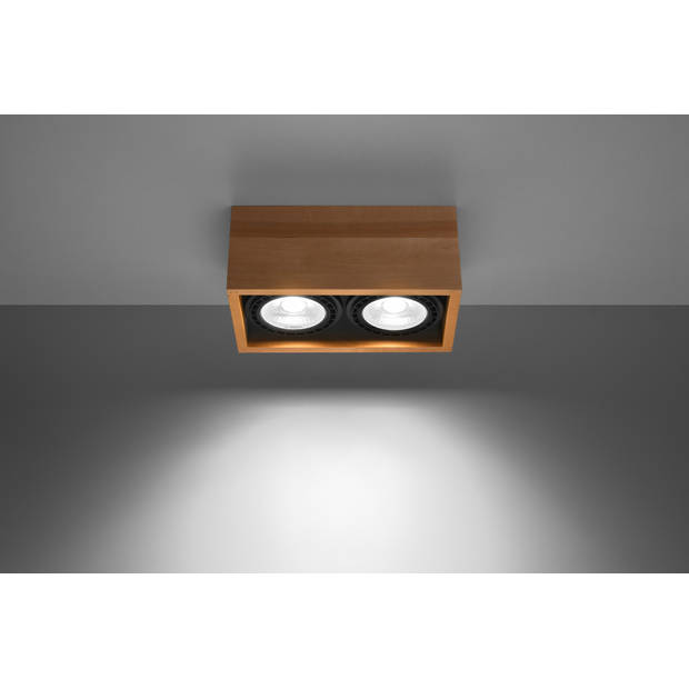 Sollux Plafondlamp Quatro 2 lichts hout