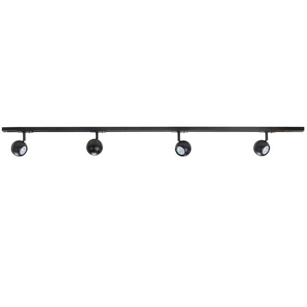 Highlight Railsysteem Trackline 150 cm + 4 retrobol spots zwart