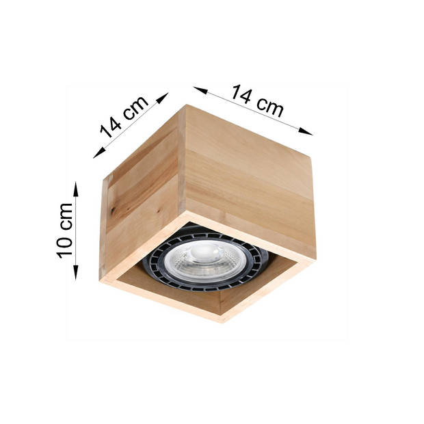 Sollux Plafondlamp Quatro 1 lichts hout