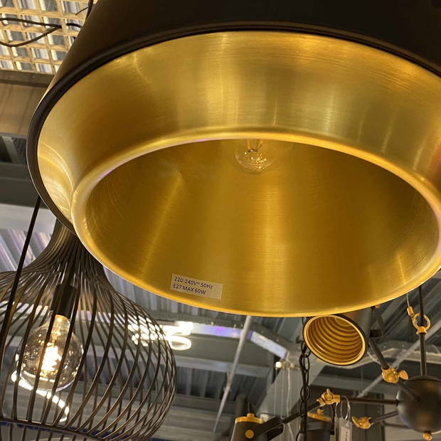 Artdelight Hanglamp Santiago Ø 35 cm zwart-goud