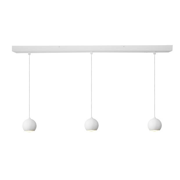 Artdelight Hanglamp Denver 3 lichts Ø 10 cm L 100 cm wit