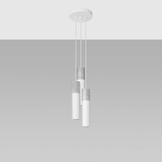 Sollux Hanglamp Borgio 3 lichts Ø 20 cm beton wit