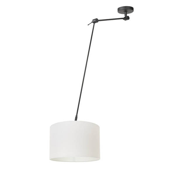 Ylumen Hanglamp Knik met witte kap Ø 40 cm zwart