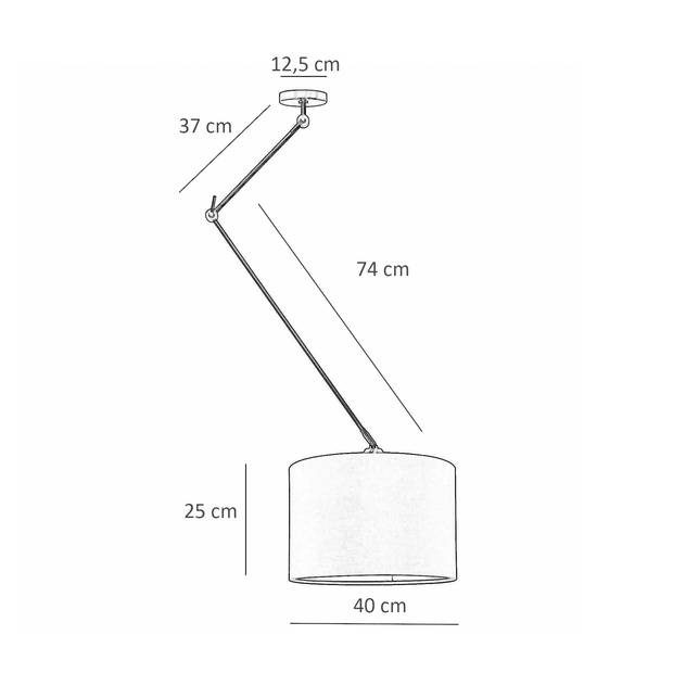 Ylumen Hanglamp Knik met zwarte kap Ø 40 cm zwart