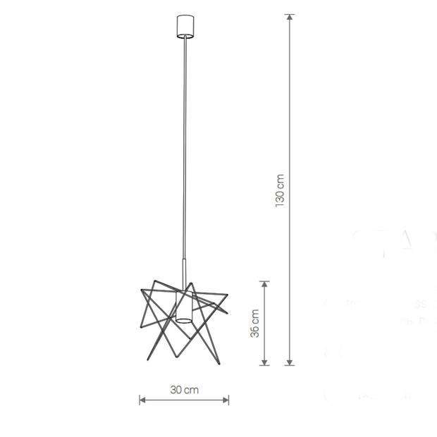 Nowodvorski Hanglamp Gstar Ø 30 cm zwart goud